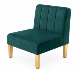 Side Chair - Rose - Gold Legs - Emerald Velvet