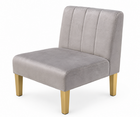 Side Chair - Rose - Gold Legs - Pewter Velvet