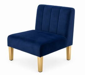 Side Chair - Rose - Gold Legs - Sapphire Velvet