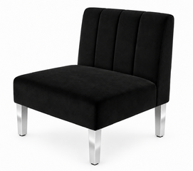 Side Chair - Rose - Silver Legs - Black Velvet