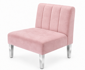 Side Chair - Rose - Silver Legs - Blush Velvet