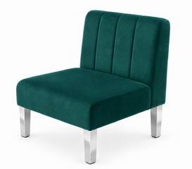 Side Chair - Rose - Silver Legs - Emerald Velvet