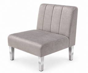 Side Chair - Rose - Silver Legs - Pewter Velvet