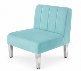 Side Chair - Rose - Silver Legs - Robin Egg Velvet