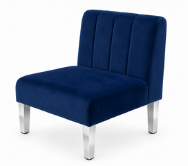 Side Chair - Rose - Silver Legs - Sapphire Velvet