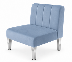 Side Chair - Rose - Silver Legs - Steel Velvet