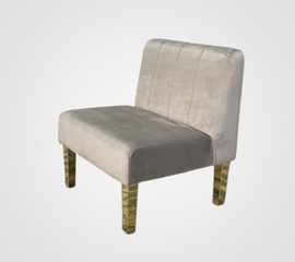 Side Chair - Rose - Gold Legs - Pewter Velvet