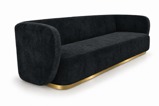 Sofa - Donna - Gold Legs - Black Velvet