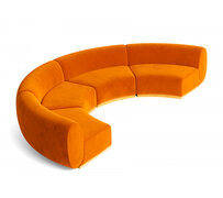 Crescent Sofa - Stella - Gold Legs - Rust Velvet