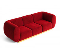 Sofa - Stella - Gold Legs - Crimson Velvet