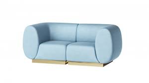 Loveseat - Stella - Gold Legs - Steel Velvet