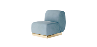 Side Chair - Stella - Gold Legs - Steel Velvet