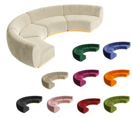 Crescent Sofa - Stella - Gold Legs - Velvet