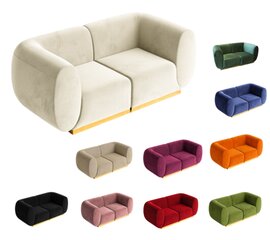 Loveseat - Stella - Gold Legs - Velvet