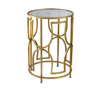 Side Table - Susan - Gold Frame - Glass Top