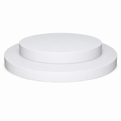 Platform -Tiered Round - White Wood Frame - White Wood Top
