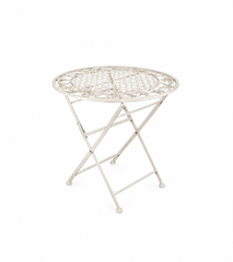 Bistro Table - Wisteria - Antique White Metal