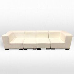XL Sofa - Jackson - Silver Legs - White Faux Leather