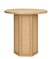 Cocktail Table - Hollis Rattan Round - Ash Wood Frame - Ash Wood Top