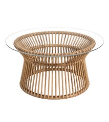 Coffee Table - Hunter - Rattan Frame - Clear Acrylic Top