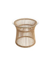 Side Table - Hunter - Rattan Frame - Clear Acrylic Top