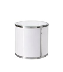 Side Table - Ringling Round - Silver Frame - White Top
