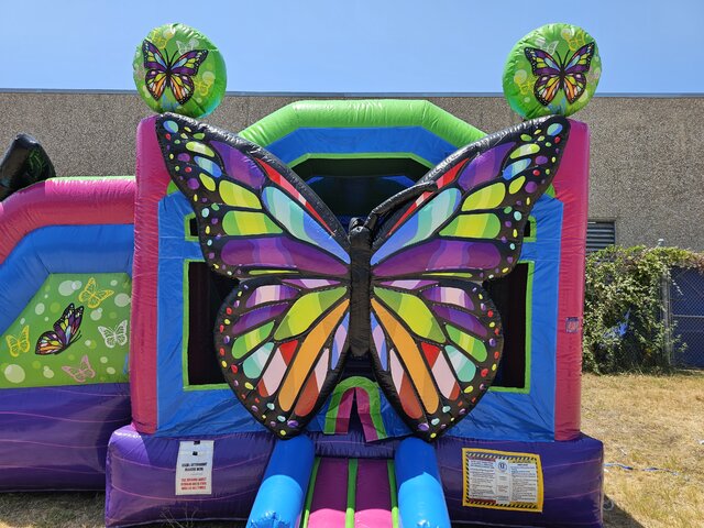 Butterfly bounce house and slide