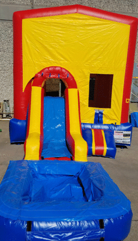 Bounce and Slide Castle with Splash Pool