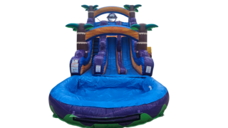 18ft Grey Tropical Dual Lane Slide