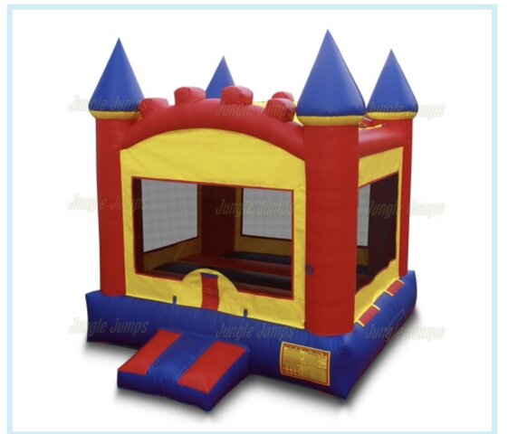 Red, Blue & Yellow Castle Bounce House