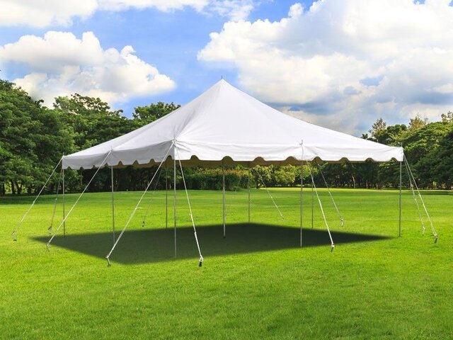 20x20 Commercial Grade Pole Tent (Can Only Setup In Grass  And Dirt Areas)