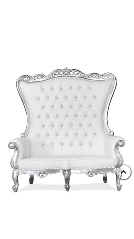 Loveseat (Silver over White)