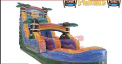 Orange Tropical 18Ft Waterslide 