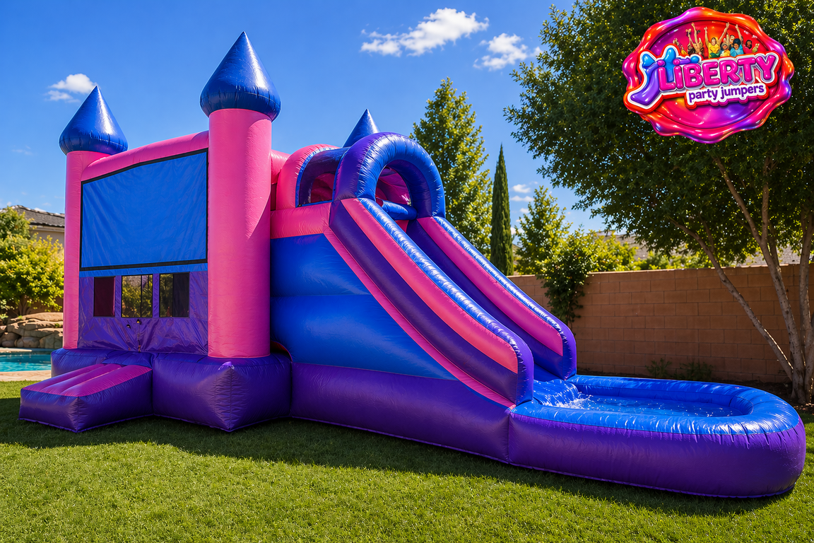 Kids playing on combo jumper rental in North Las Vegas