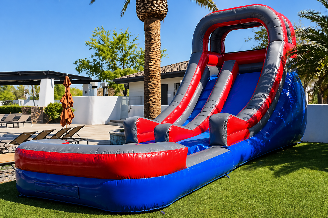 water slide rental Henderson NV with splash pool inflatable