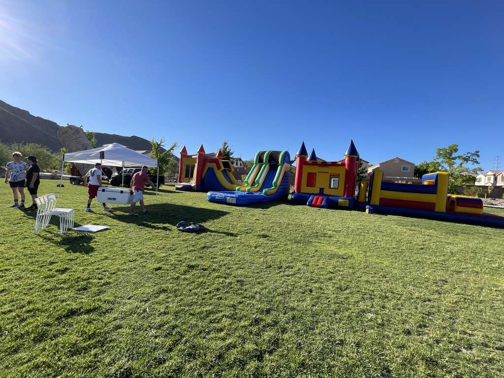 Bounce house rentals setup for school and party events in Henderson Nevada