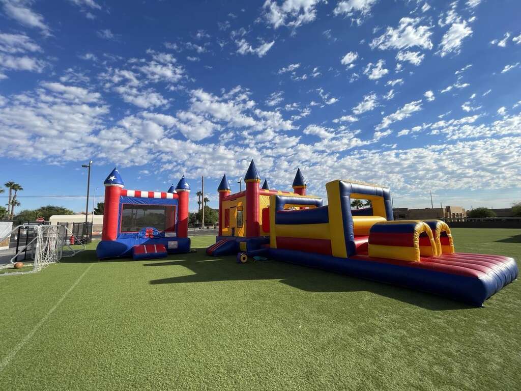 Obstacle Course Bounce House Rental Setup in Las Vegas Nevada