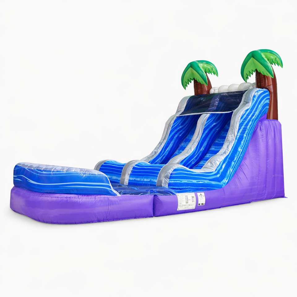 Tropical water slide rental Las Vegas NV inflatable slide with pool for backyard party