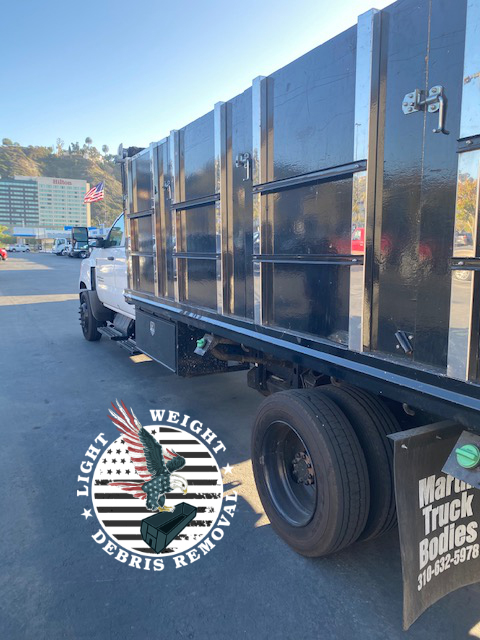 Junk Removal Truck -side Lightweight Dumpster Rental Rancho Santa Fe CA
