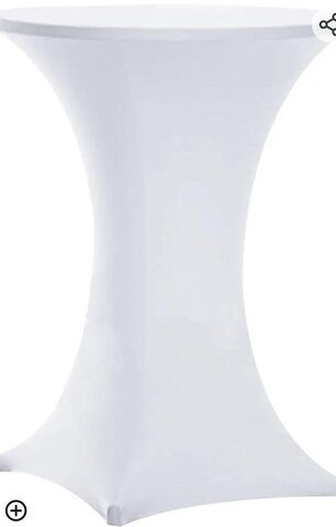 spandex cocktail table white