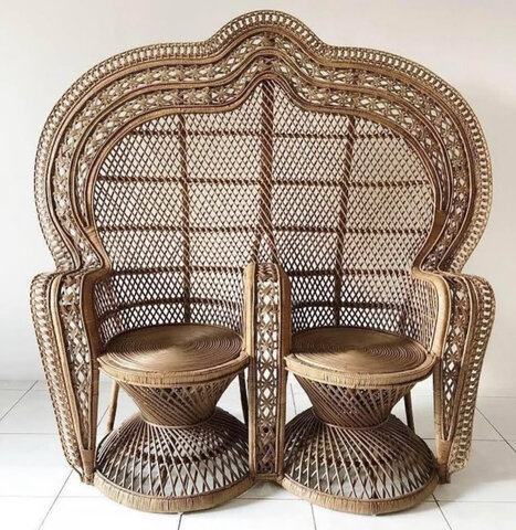 Double Wicker Peacock Chair