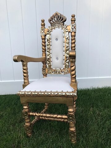 Gold & White Crown Chair