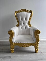 High Back Gold and White Throne Chair