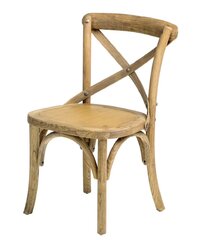 NATURAL CROSS BACK WOOD CHAIR
