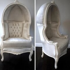 Off-White Fabric Dome Chair