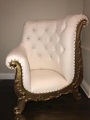 Princess Sofia Gold   White Throne Chair
