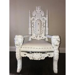 White Lion Throne Chair