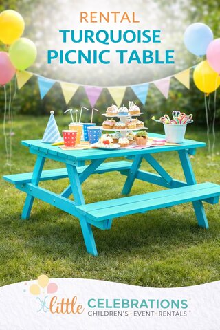 Childrens Turquoise Picnic Table