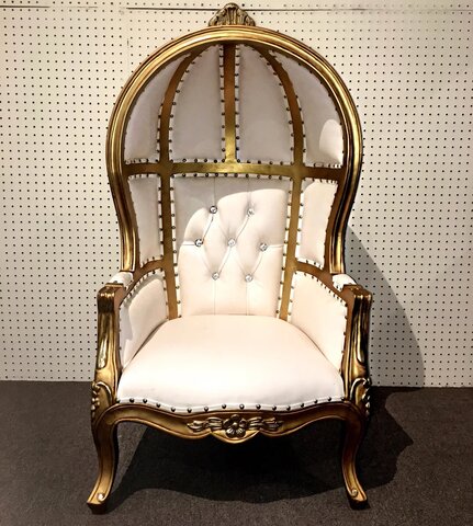 Gold and White Dome Chair
