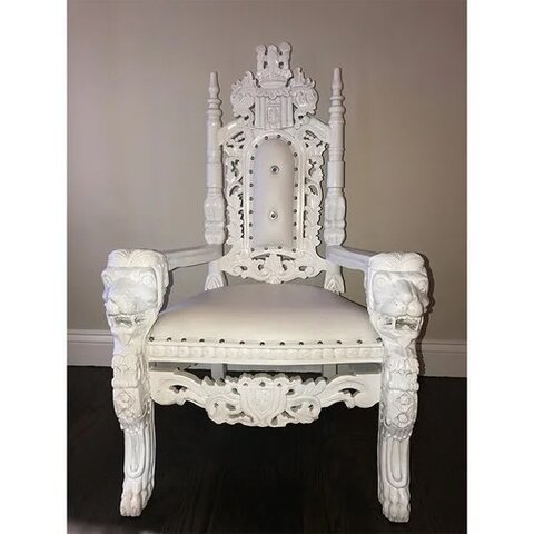 White Lion Throne Chair